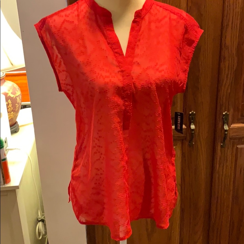 Old Navy.  Size XS. Red Short Sleeved Blouse.